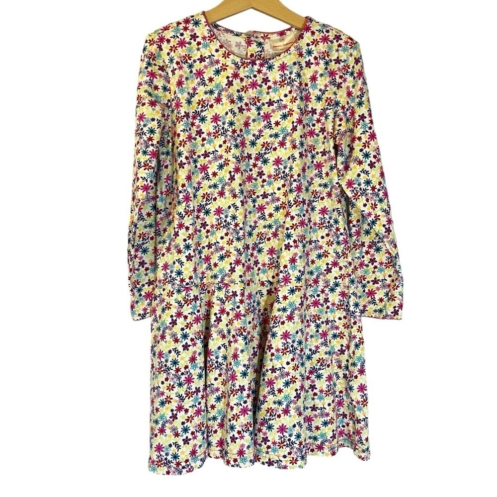 Hanna‎ Andersson Colorful Floral Drop Waist Twirl Dress
